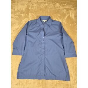 Foxcroft Blue Buttom-down Top